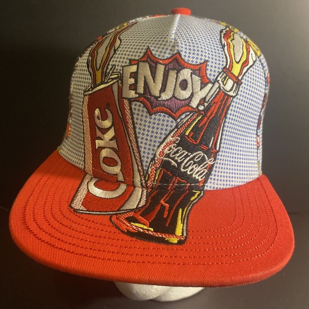 2016 Coca-Cola "Enjoy Coke" Snapback Hat Comic Print Cap Concept  Nwot